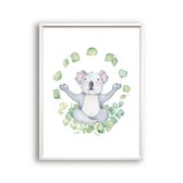 Schilderij  Yoga koala - Namaste / Jungle / Safari / 40x30cm