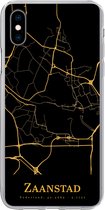 Geschikt voor iPhone Xs hoesje - Zaanstad - Stadskaart - Gold - Siliconen Telefoonhoesje