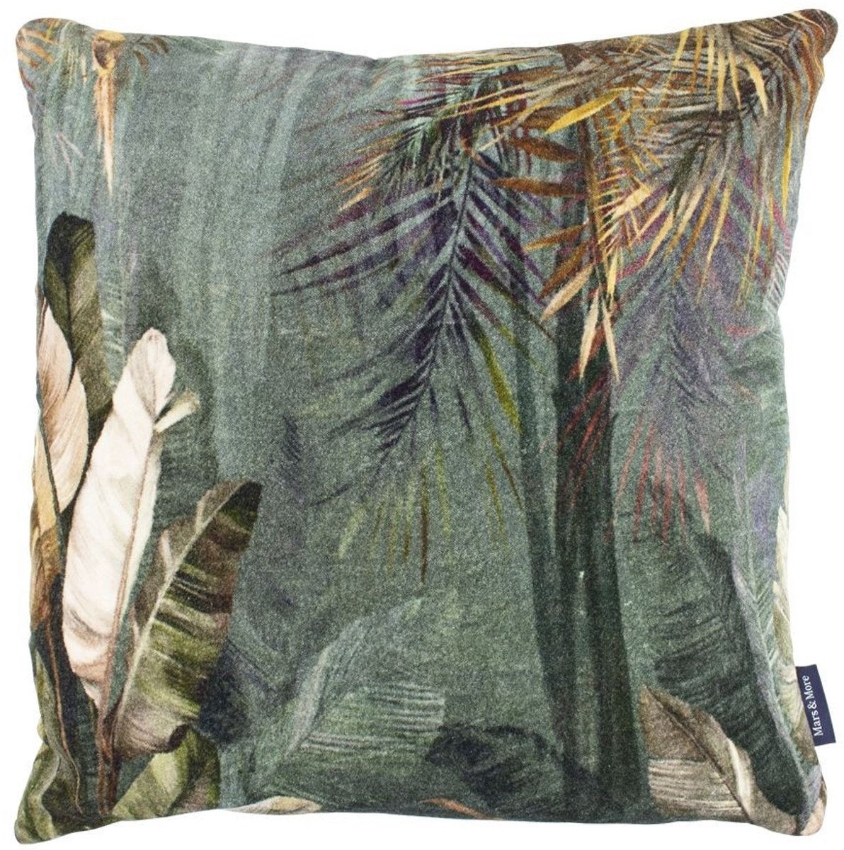 Kussen fluweel jungle blauw 45x45cm