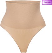 Finnacle Hoge Taille Tummy Controll Thong Panty Body Shaper Beige M