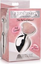 Gemstones Rose Quartz Heart Medium Anal Plug - Butt Plugs & Anal Dildos pink