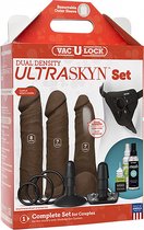 Dual Density ULTRASKYN Set - Chocolate - Strap On Dildos black,brown