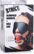 ST Blindfold Harness with Ball Gag - Bondage Toys black