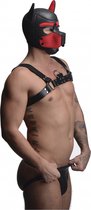 Neoprene Puppy Hood - Black and Red - Masks red