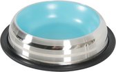 Zolux voerbak / drinkbak merenda rvs antislip blauw 225 ml 15,5x15,5x3,5 cm