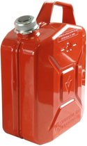 Jerrycan metaal 5L - Anti roest - Rood - Voor elke brandstof