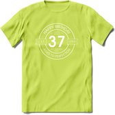 37th Happy Birthday T-shirt | Vintage 1985 Aged to Perfection | 37 jaar verjaardag cadeau | Grappig feest shirt Heren – Dames – Unisex kleding | - Groen - M