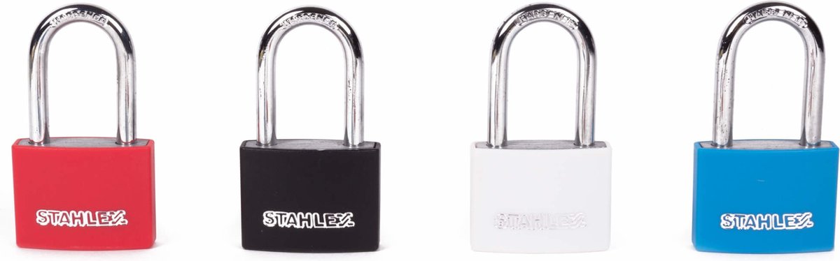 Stahlex Kleurrijk aluminium hangslot - stootvast - Klasse A beveiliging - 61 mm - inclusief 2 sleutels