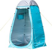 Skandika Camping Pop Up Douche Tent – Omkleedtent met 210 cm stahoogte, zilver gecoat, ondoorzichtig, aparte vloer, afsluitbaar raam met muggengaas, douchebevestiging – Toilettent - 115 x 115 cm (LxB) – grijs