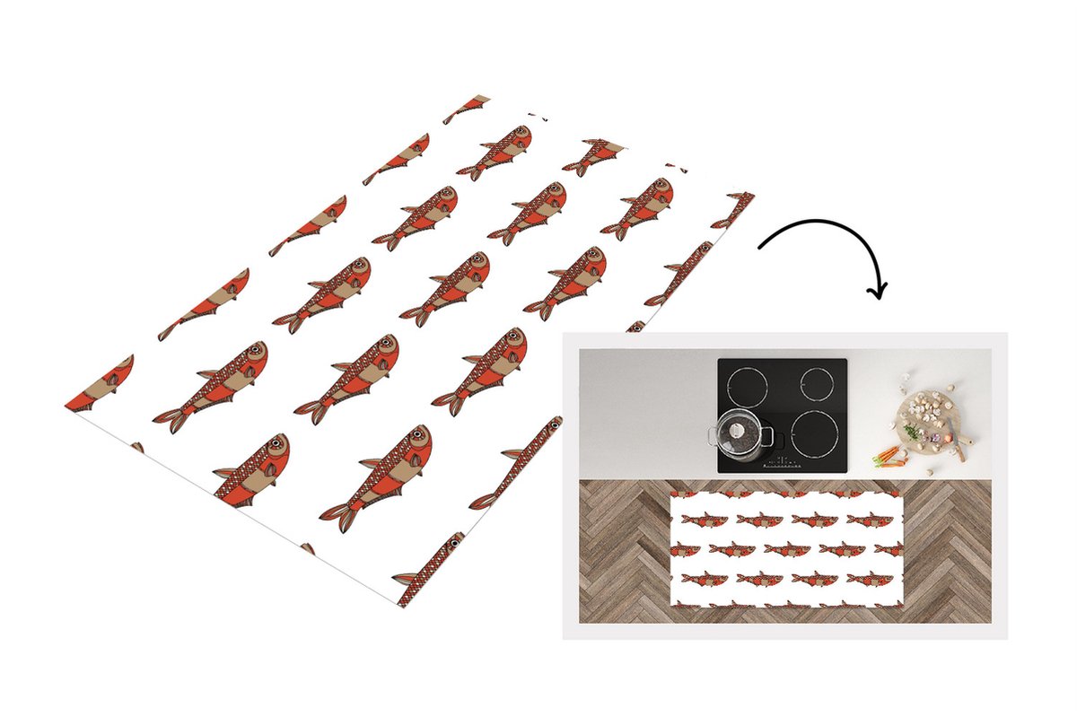 KitchenYeah Keukenloper - Loper keuken - Design - Vis - Karper - Keukenloper vinyl multicolor, foto 4