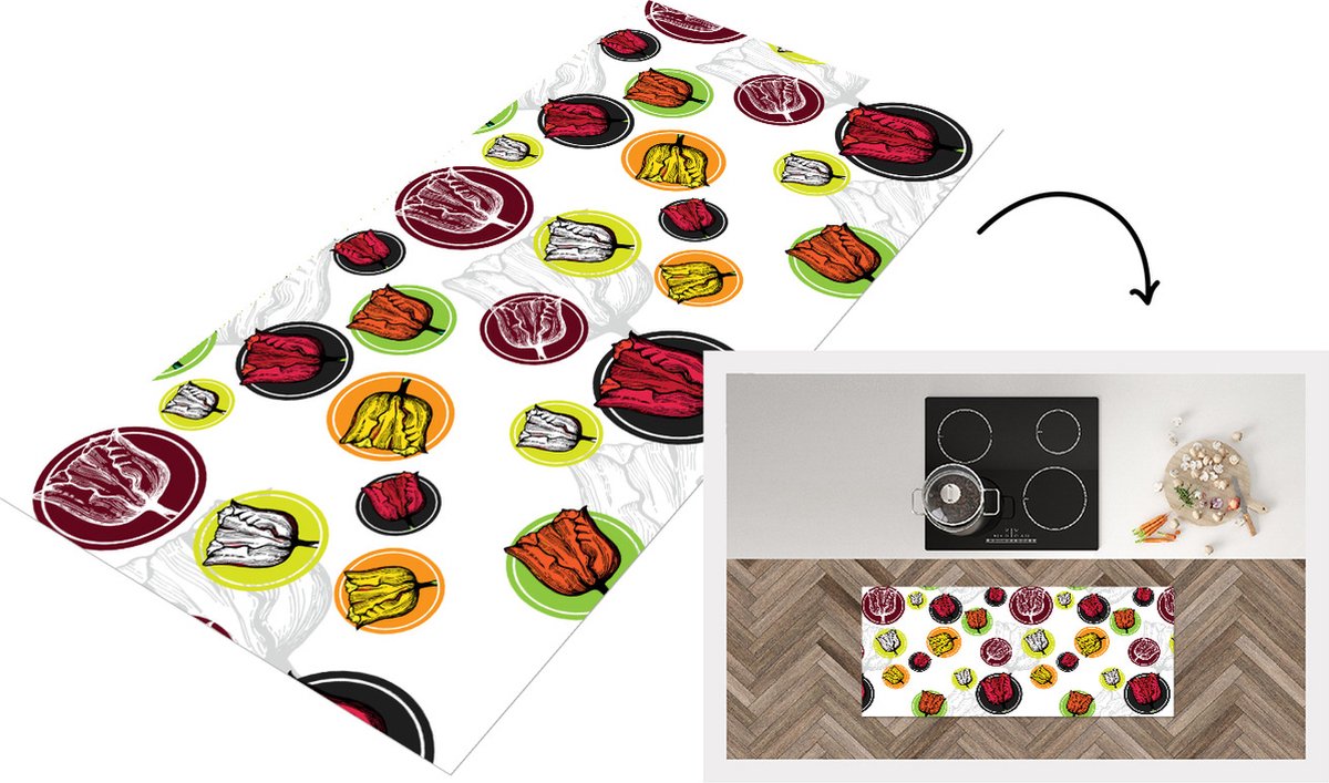 KitchenYeah Keukenloper - Loper keuken - Tulp - Bloemen - Patronen - Keukenloper vinyl Multicolor
