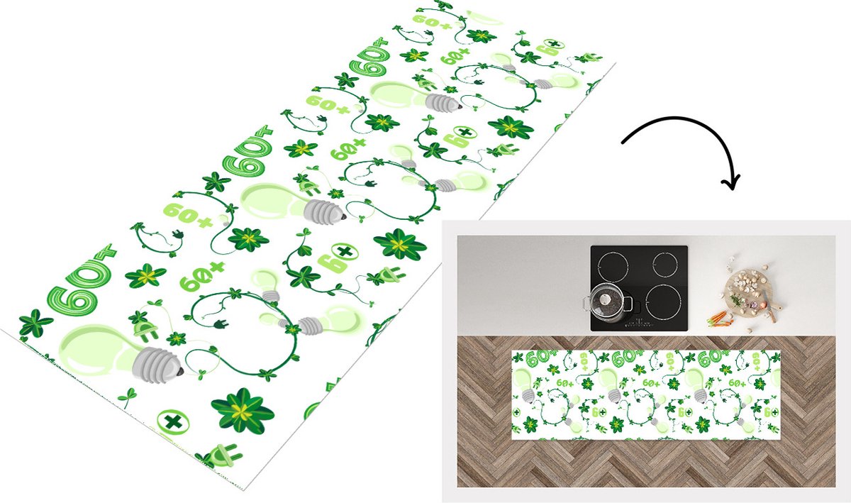 Keukenloper - Loper keuken - Lampen - Planten - Patronen - 180x60 cm - Keukenloper vinyl