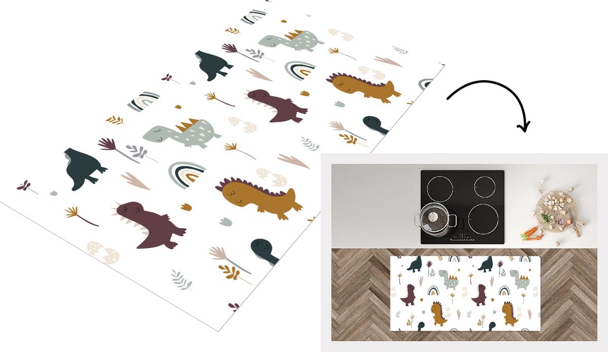 KitchenYeah Keukenloper - Loper keuken - Patronen - Jongens - Dino - Keukenloper vinyl multicolor, foto 7