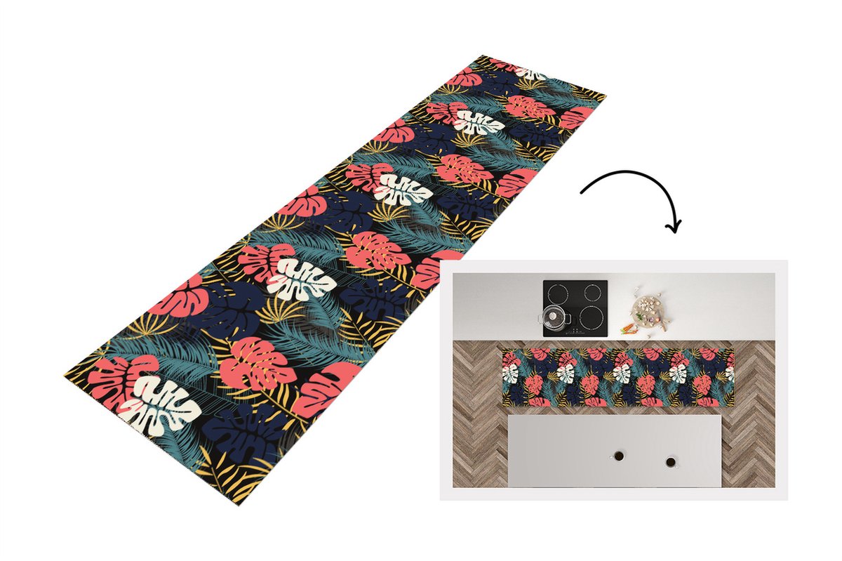 KitchenYeah Keukenloper - Loper keuken - Flora - Goud - Patronen - Hawaii - Tropisch - Keukenloper vinyl, foto 5