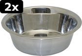 2x VOERBAK RVS 13,5CM
