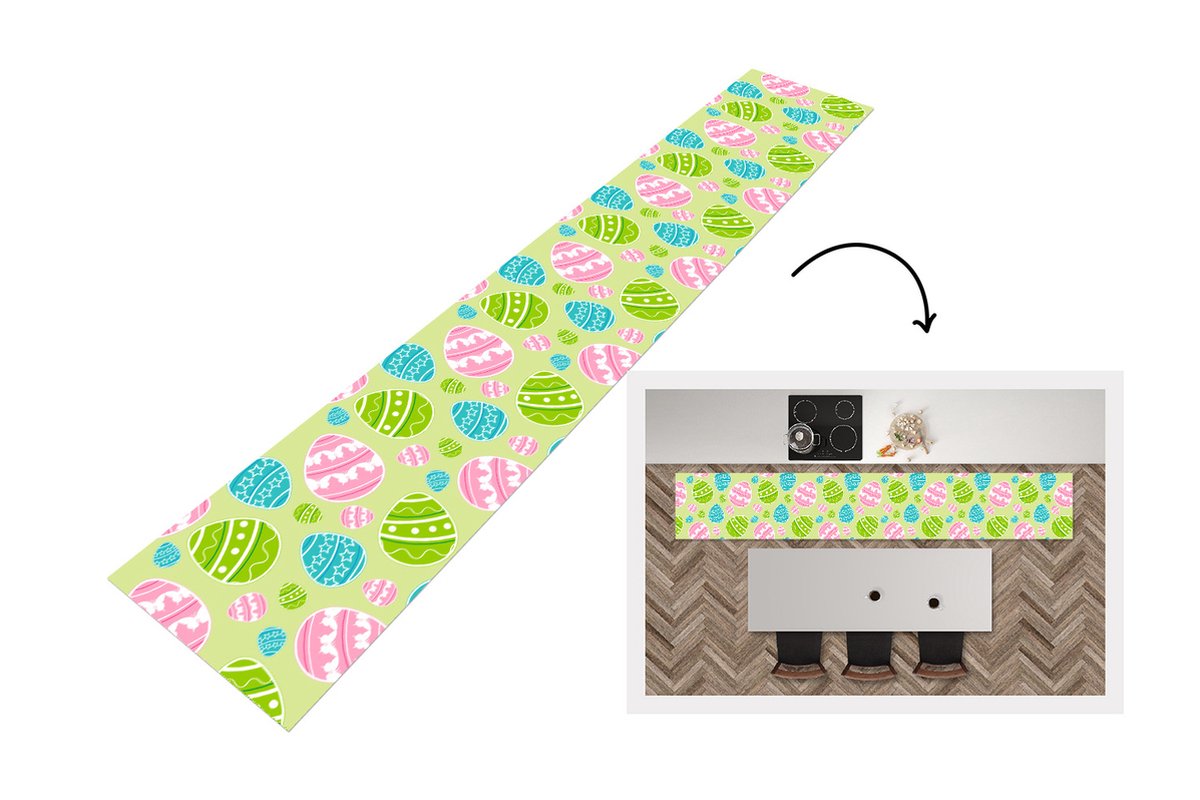 KitchenYeah Keukenloper - Loper keuken - Paasei - Patronen - Pasen - Keukenloper vinyl multicolor, foto 4