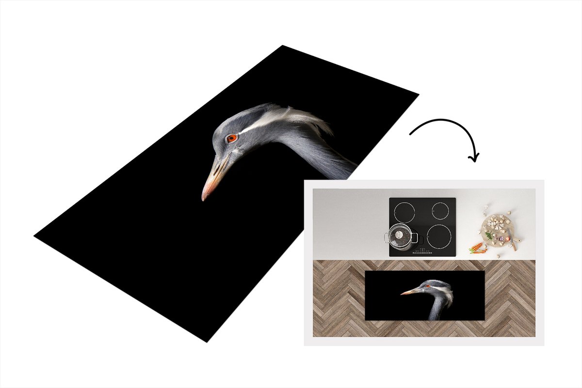 KitchenYeah Keukenloper - Loper keuken - Vogel - Dieren - Portret - 120x50 cm - Keukenloper vinyl Multicolor