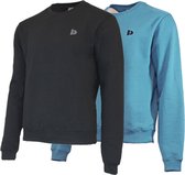 2 Pack Donnay - Fleece sweater ronde hals - Dean - Heren - Maat M - Black & Vintage blue (253)