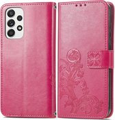 Samsung Galaxy A53 Hoesje - Coverup Bloemen & Vlinders Book Case - Roze