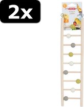 2x LADDER HOUT 9 TREDEN 1X9X37,5CM