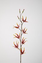 Kunstbloem Orchidee - topkwaliteit decoratie - Rood - zijden tak - 94 cm hoog