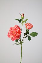 Kunstbloem Roos - topkwaliteit decoratie - Geel - zijden tak - 73 cm hoog