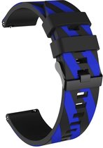 Strap-it Horlogebandje 20mm - gestreept siliconen bandje geschikt voor Samsung Galaxy Watch 42mm /  Active / Active2 - 40 & 44mm / Galaxy Watch 3 41mm - Amazfit GTS / GTS 2 / GTS 3