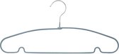 Voordeelset van 10x stuks metalen kledinghangers grijs 39 x 19 cm - Kledingkast hangers/kleerhangers