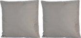 1x Grote bank/sier kussens voor binnen en buiten in de kleur grijs 60 x 60 cm - Tuin/huis kussens