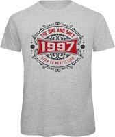 1997 The One And Only | Feest Kado T-Shirt Heren - Dames | Antraciet - Donker Rood | Perfect Verjaardag Cadeau Shirt | Grappige Spreuken - Zinnen - Teksten | Maat S