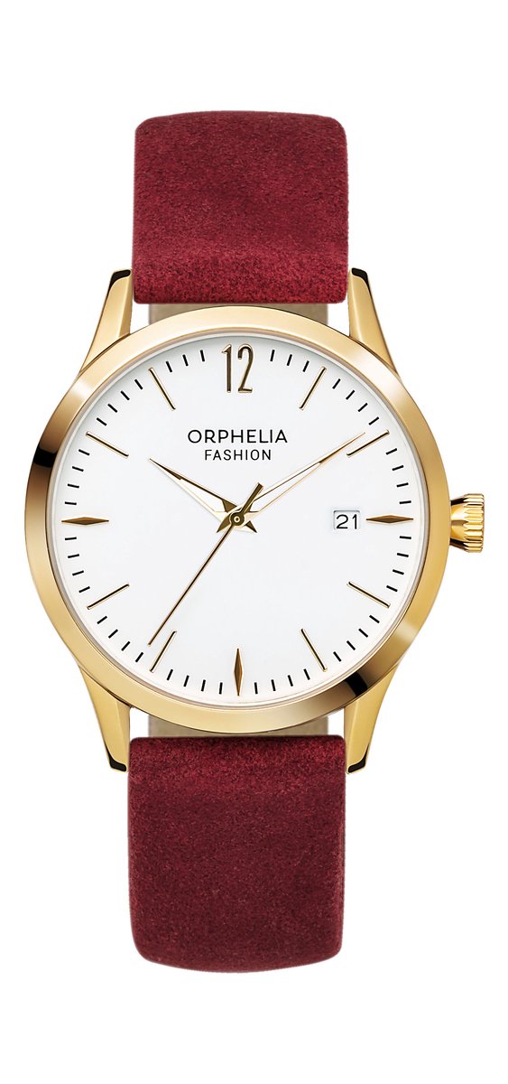 Orphelia Fashion OF711701 - Horloge - Leer - Rood - 36 mm