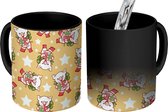 Magische Mok - Foto op Warmte Mokken - Koffiemok - Varken - Kerstcadeau - Patronen - Kind - Sterren - Magic Mok - Beker - 350 ML - Theemok