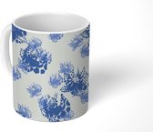 Mok - Koffiemok - Blauw - Oostenrijk - Bloemen - Patroon - Mokken - 350 ML - Beker - Koffiemokken - Theemok