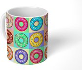 Mok - Koffiemok - Eten - Patroon - Donut - Mokken - 350 ML - Beker - Koffiemokken - Theemok