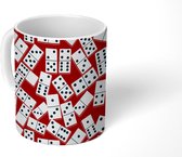 Mok - Koffiemok - Patronen - Domino - Rood - Mokken - 350 ML - Beker - Koffiemokken - Theemok