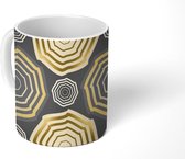 Mok - Koffiemok - Goud - Paraplu - Patronen - Mokken - 350 ML - Beker - Koffiemokken - Theemok