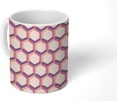 Mok - Koffiemok - Hexagon - Luxe - Patronen - Wiskunde - Mokken - 350 ML - Beker - Koffiemokken - Theemok