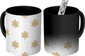 Magische Mok - Foto op Warmte Mokken - Koffiemok - Sneeuw - Patronen - Goud - Magic Mok - Beker - 350 ML - Theemok