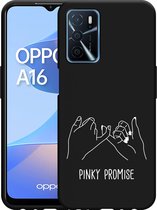 Oppo A16 / A16s Hoesje Zwart Pinky Promise - Designed by Cazy