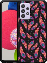 Galaxy A52/A52s Hoesje Zwart Feather Art - Designed by Cazy