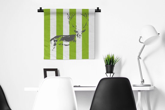 Tapisserie - Tapisserie - Motif - Cerf - Rayures - 60x60 cm - Tapisserie