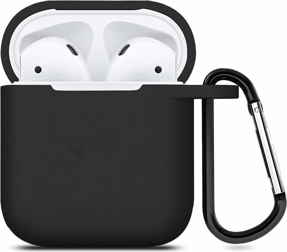 Shieldcase Case - beschermhoes geschikt voor Airpods 2 silicone case - case geschikt voor Airpods 2 hoesje - optimale bescherming - zwart