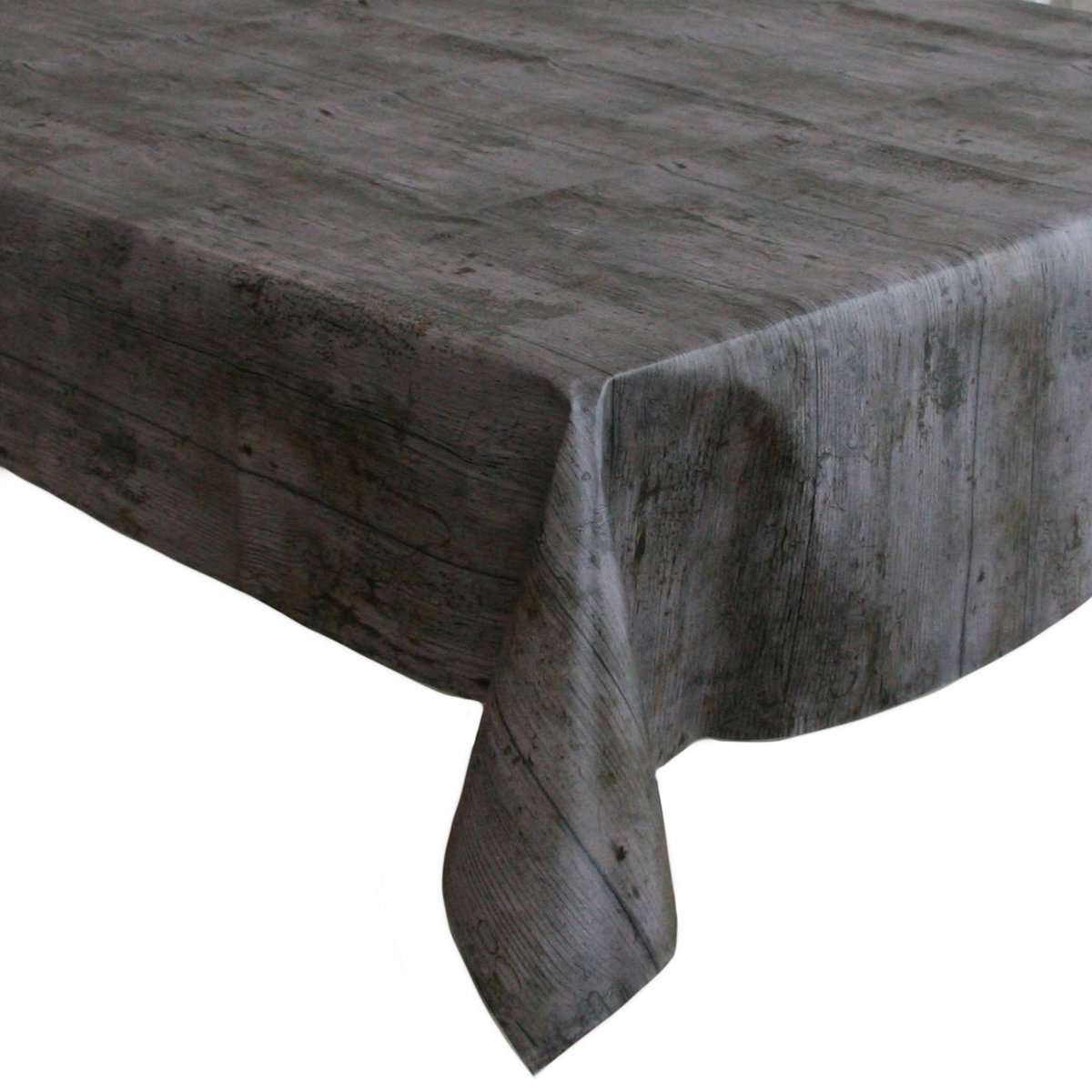 Tafelzeil/tafelkleed donker houten planken 140 x 220 cm - Tuintafelkleed - Houtlook