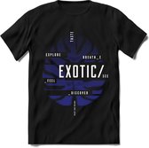 Exotic Leaf | TSK Studio Zomer Kleding  T-Shirt | Donker Blauw | Heren / Dames | Perfect Strand Shirt Verjaardag Cadeau Maat XL