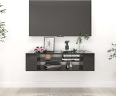 Tv-hangmeubel 100x30x26,5 cm spaanplaat hoogglans zwart