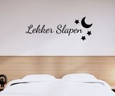 Stickerheld - Muursticker Lekker slapen - Slaapkamer - Droom zacht - Sweet dreams - Nederlandse Teksten - Mat Zwart - 41.3x116.3cm