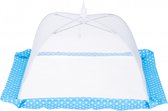 vliegenkap 32 x 32 cm polyester/staal blauw/wit