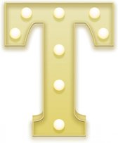letterlamp T led 19 x 23 cm staal geel