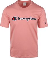 Champion - T-Shirt Script Logo Roze - S - Comfort-fit