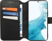 Minim 2-in-1 Samsung Galaxy S22 Hoesje Book Case en Back Cover Zwart